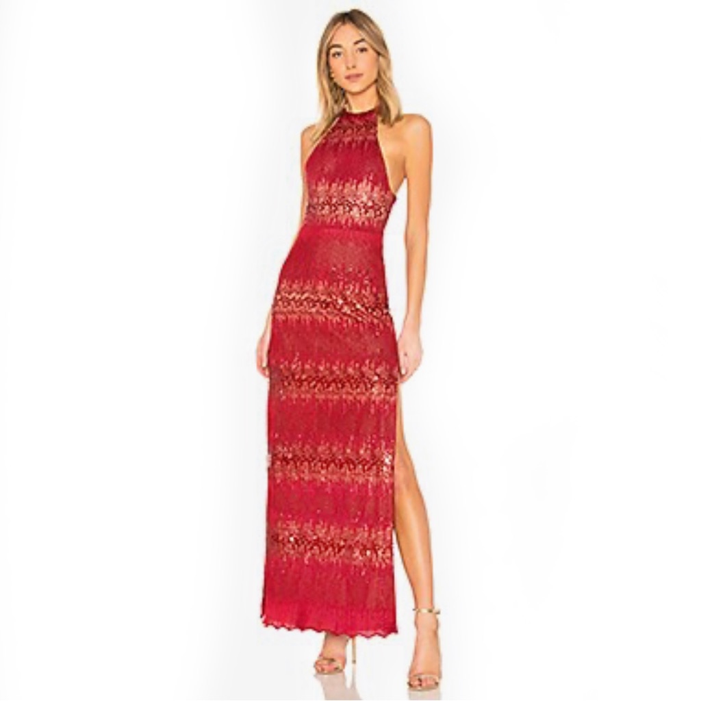 Revolve X By Nbd Yara Gown Burgundy Size S